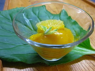 みかんジュースと甘夏の葛練り