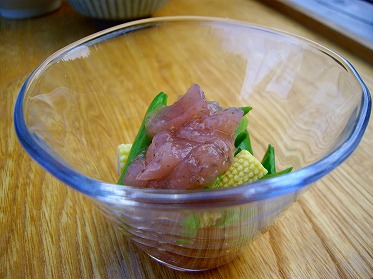 梅寒天ジュレ和え　