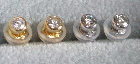 銀座リムピアスYGとWG