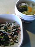 ゆで野菜のピーナツ和え&ひじき鶏団子汁