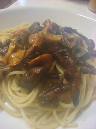 あんず茸とナラタケのパスタ070920