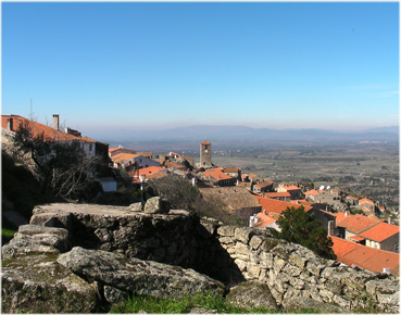 Lucano (Clock Tower) from hiking trail in Monsanto vila, Portugal