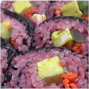 rolled sushi of brown rice