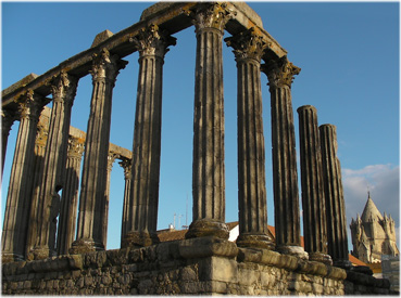 templo de Diana and Se in Evora, Portugal