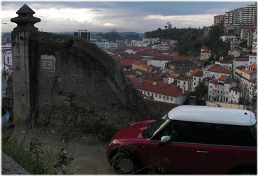 north direction from Universidade de Coimbra, Portugal