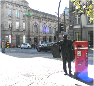 in front of Estacao de Sao Bento in Porto, Portugal