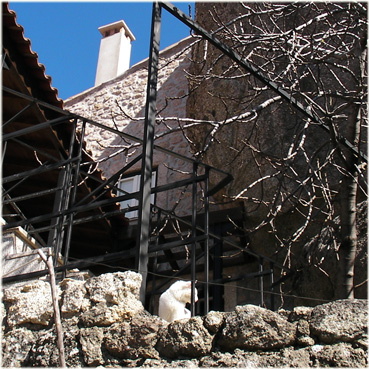 garden of the rock restaurant in Monsanto, Portugal
