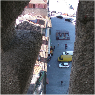 southwest foot of Igreja dos Clerigos in Porto, Portugal