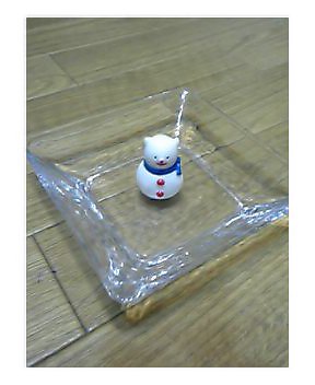 ロウソクなかったんで雪ダルマのせてみた