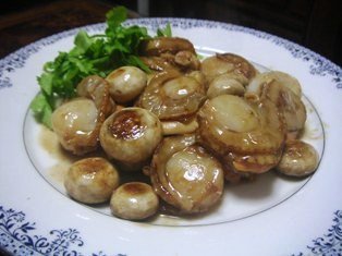 ホタテとマッシュルームのオイスターソース炒め