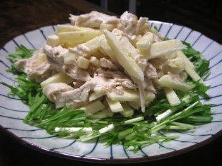 りんごと鶏の梅マヨ