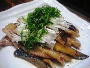 トントロとなすの甘辛炒め