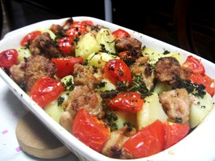 オーブンで新じゃがトマト