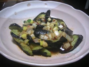 揚げナス☆ピリ辛ポン酢醤油