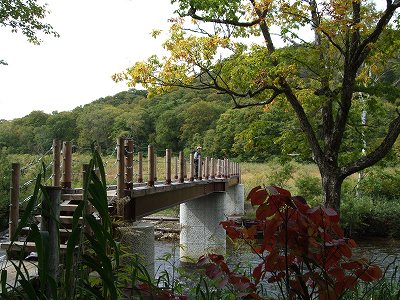 東電小屋への新設橋