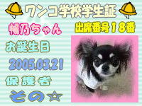 ワンコ学校学生証