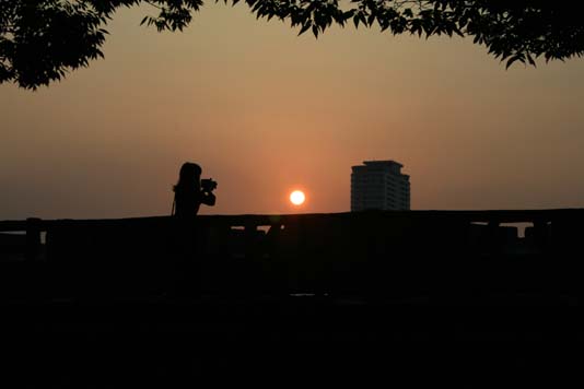 大阪城からの夕景