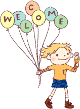 WELCOME　女の子・風船