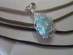 マンモス皮ひも＆ワイヤーワークラリマー