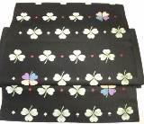 黒地四葉のクローバー作り帯小