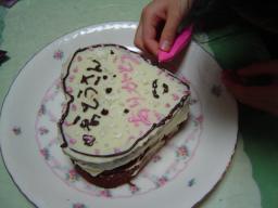バレンタインデーのケーキ作り