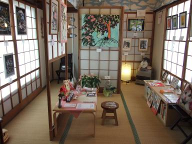「猫の切り絵展/猫の足跡~二歩目~」の展示室