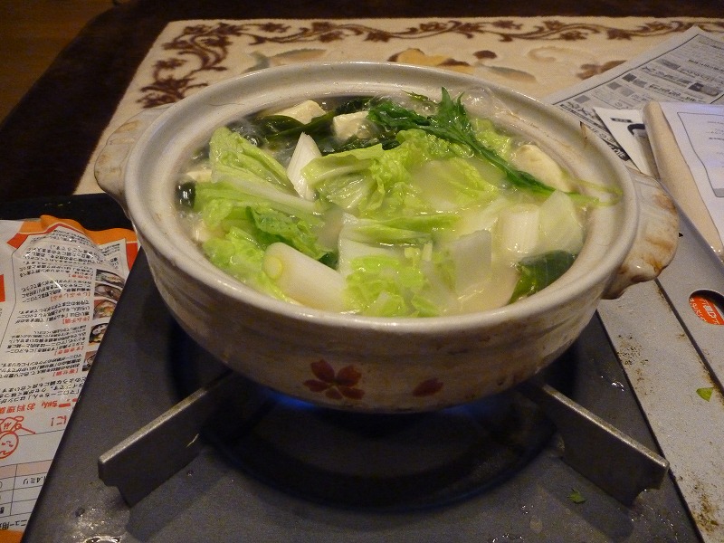 菜園野菜で　水炊き。