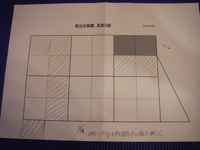 11/18 菜園見取り図。