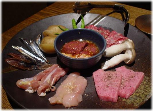 炭火焼きセット＠銀座『七厘や』