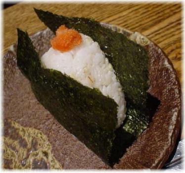 明太子おにぎり＠銀座『七厘や』