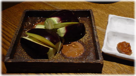茄子の刺身＠銀座『七厘や』