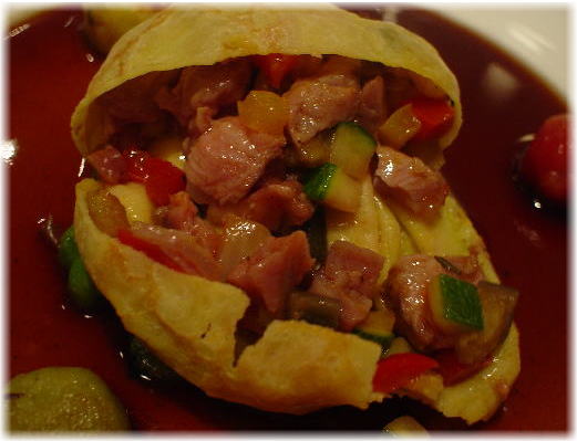 ウサギとラタトゥイユのクレープ包み＠ル・ソルシエ