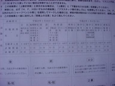 センター試験日程