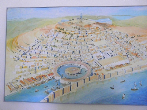 古代カルタゴの港の地図