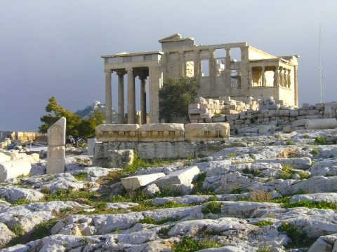 アクロポリスにあるギリシャ、エレクティオン