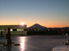 夕焼け　富士山