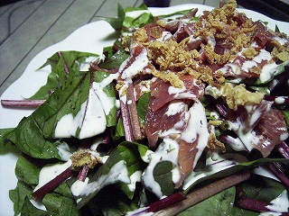 生ハムとほうれん草のサラダ