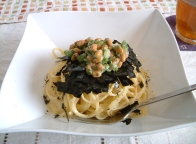 柚子ごしょうと納豆のパスタ