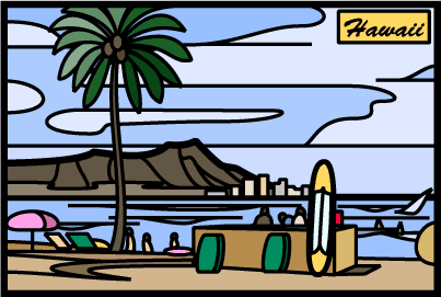 ステンドグラス風イラストレーター画 憧れのハワイ航路 少年チャンポン 楽天ブログ