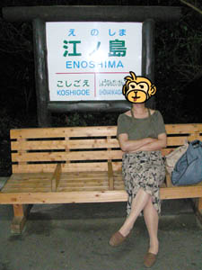 江ノ島駅にてさるさん