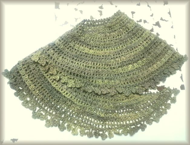 三つ葉フリンジ三日月ショール　20081110