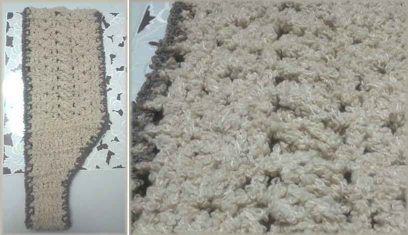 棒針あみみたいな ぷくぷくフード帽