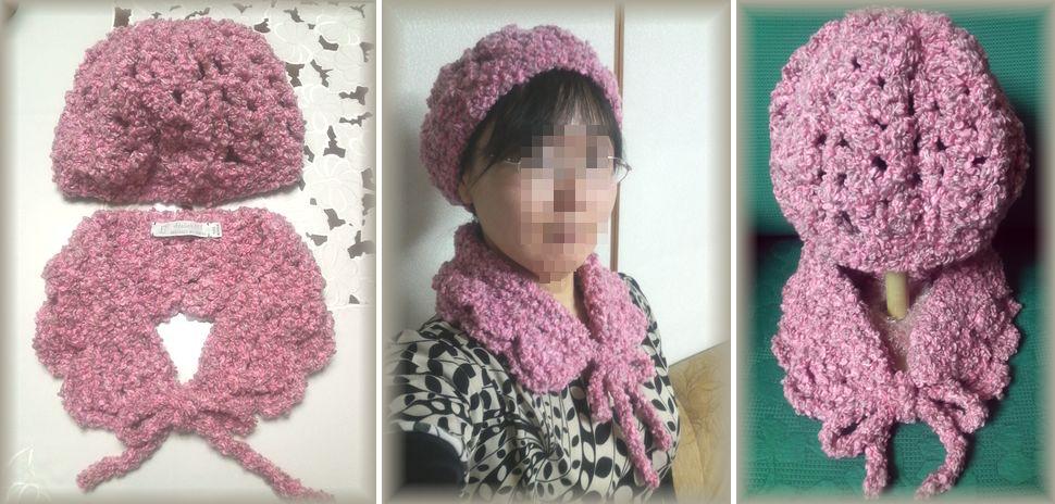 アンティークローズのぷくぷく帽子 & ネックウォーマー