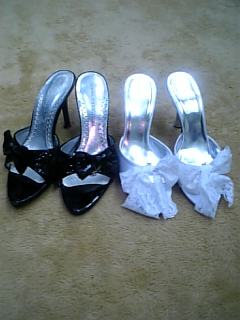 リボンサンダルしろくろ