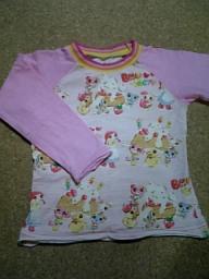 ブリュイアン長袖ラグランTシャツピンク100ｃｍ