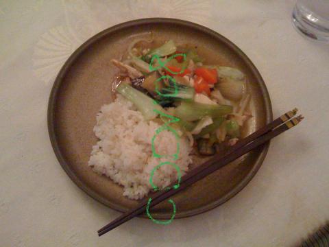 フランクの中華炒め物