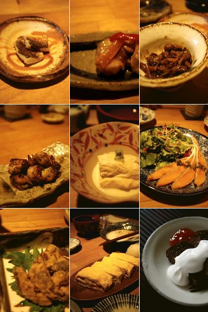 今夜の献立　一品料理各種