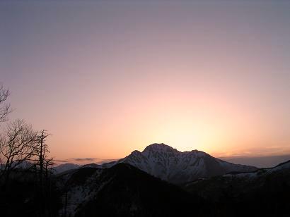 塩見岳からの朝陽