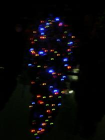 ベランダの木にイルミネーション