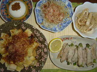 おかかタケノコ＆肉巻きアスパラ